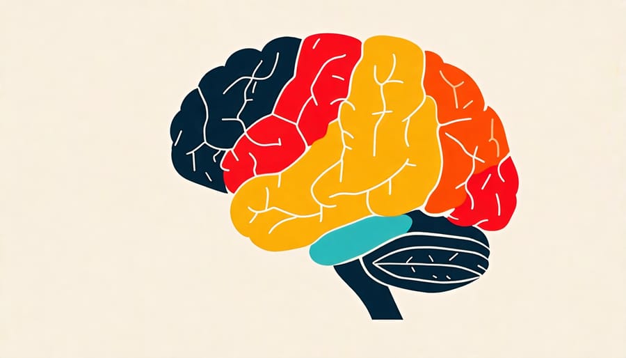 Conceptual illustration showing a child's brain with areas highlighted to indicate the potential effects of THC exposure on neurodevelopment